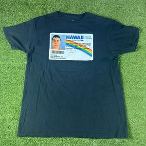 Superbad McLovin Hawaii Drivers License Graphic T-Shirt‎ Black Mens Large L